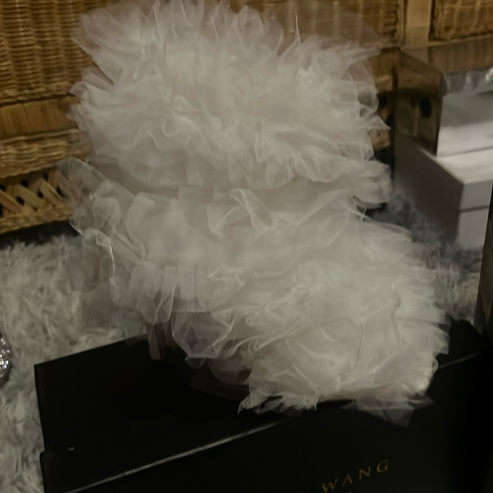 White Fluffy Heels (TuTu) / 6 -4 inch heel
